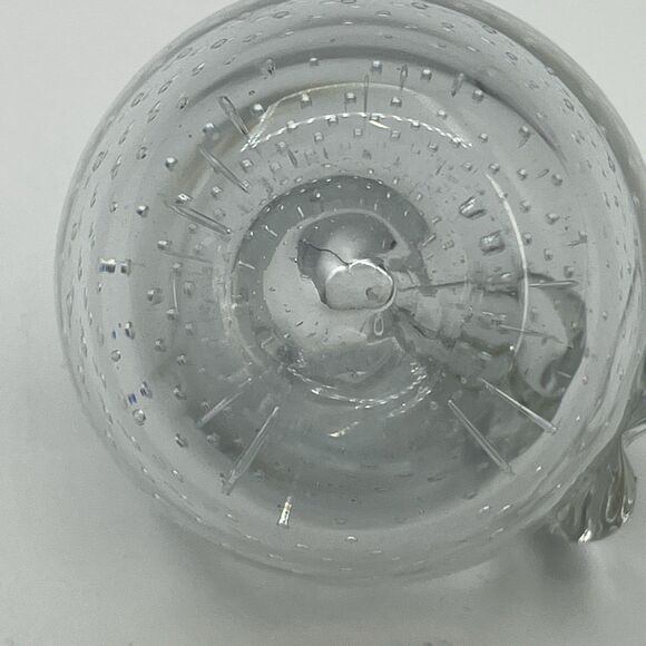 Bundle Hand Blown Clear Art Glass Apple Paperweight W/Bubbles&Etched Glass Globe - Picture 8 of 13